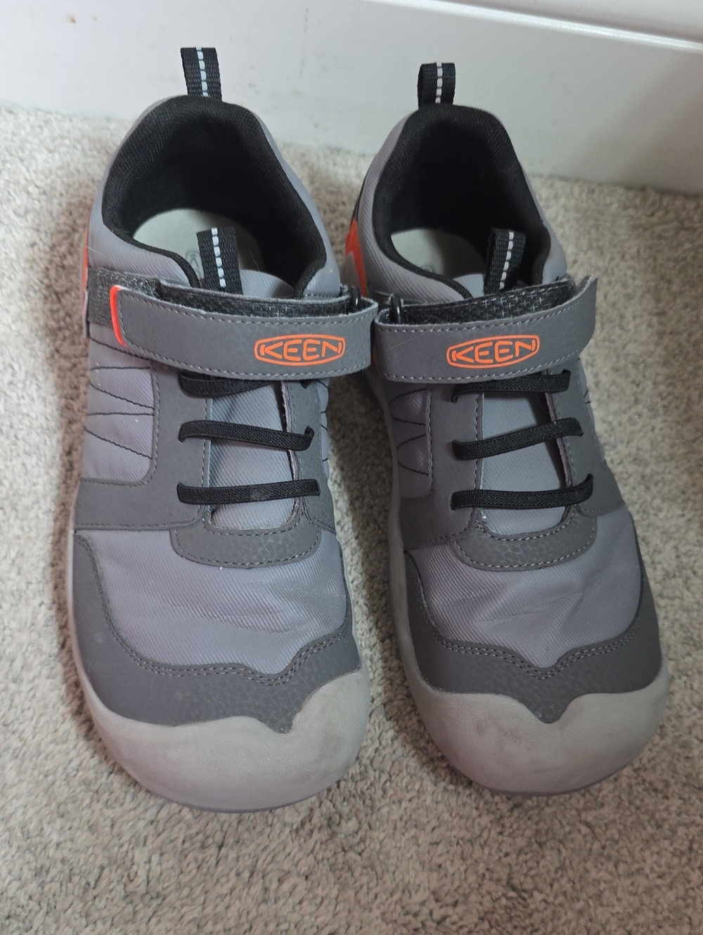 KEEN Kids Gray and Orange Slip-On Athletic Sneakers